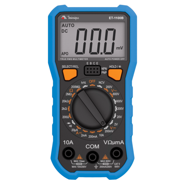 Multímetro Digital Profissional TRUE-RMS NCV HFE | Minipa ET-1100B